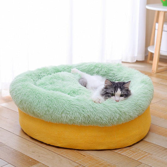 Luxury Plush Winter Nest: Cozy And Stylish Pet Bed For Deep Sleep-1