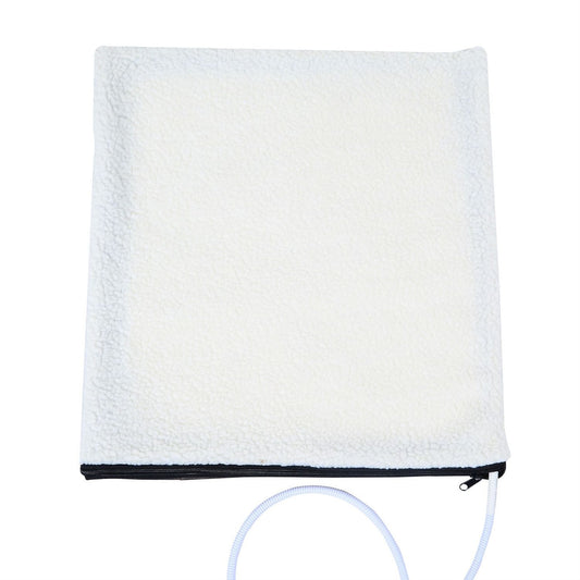 Heated Outdoor Cat House with Lamb Wool Padded Cats Bed in Brown-1